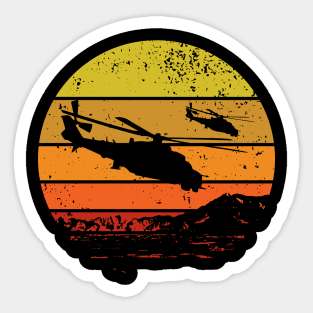 Mi-24 Hind helicopter sunset Sticker